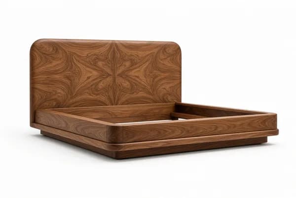 BOOK-MATCHED WALNUT 침대 프레임