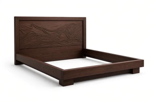 CARVED WALNUT 침대 프레임